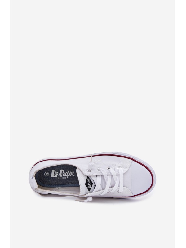 Moteriški sportbačiai su medžiaginiu padu Lee Cooper LCW-25-02-3296L balti