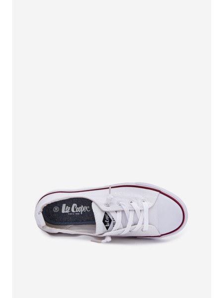 Moteriški sportbačiai su medžiaginiu padu Lee Cooper LCW-25-02-3296L balti
