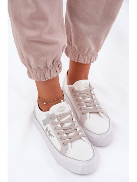 Moteriški sportbačiai ant platformos Lee Cooper LCW-25-31-3479L baltai pilki