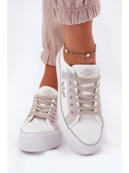 Women Sneakers On Platform Lee Cooper LCW-25-31-3479L White-Grey