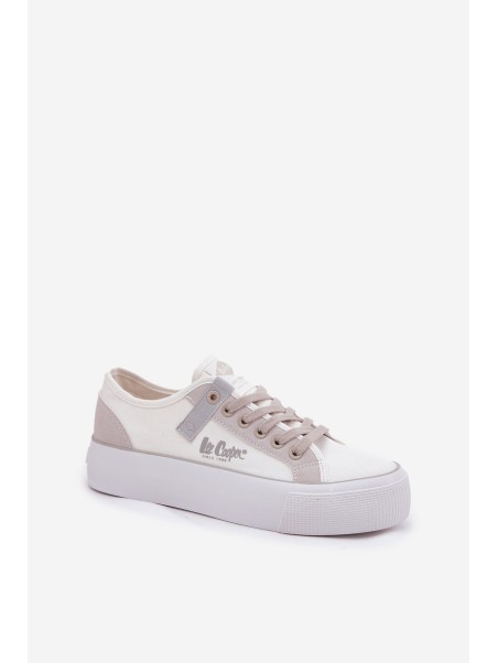 Moteriški sportbačiai ant platformos Lee Cooper LCW-25-31-3479L baltai pilki
