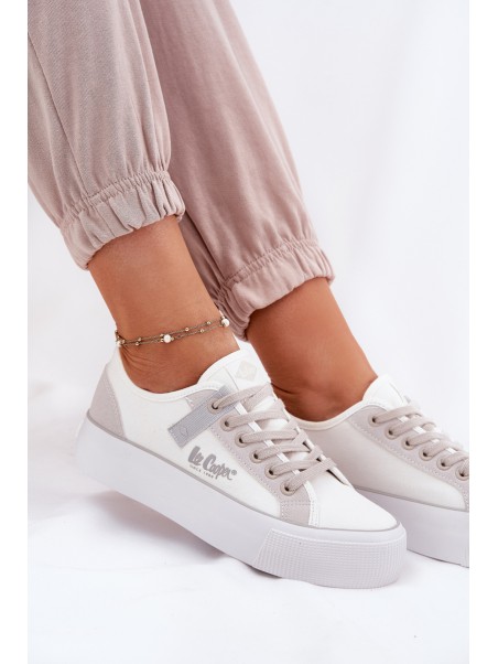 Women Sneakers On Platform Lee Cooper LCW-25-31-3479L White-Grey