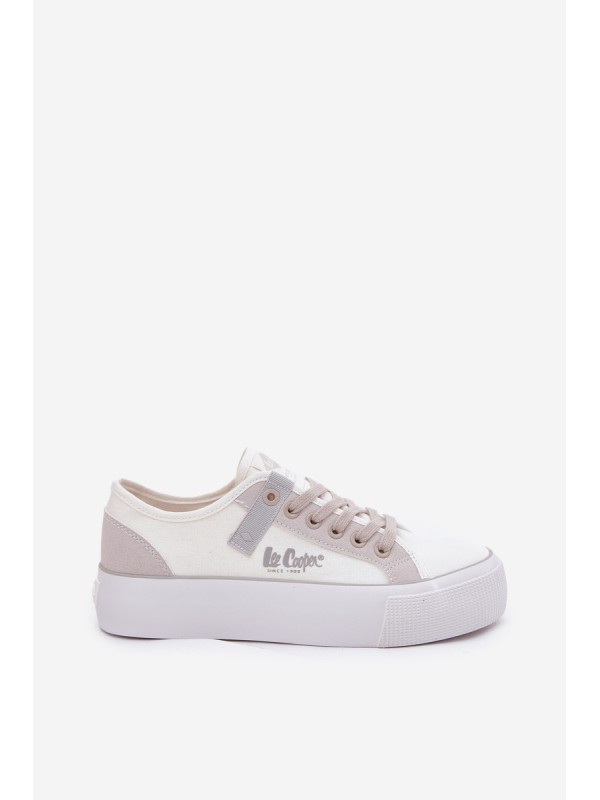 Moteriški sportbačiai ant platformos Lee Cooper LCW-25-31-3479L baltai pilki