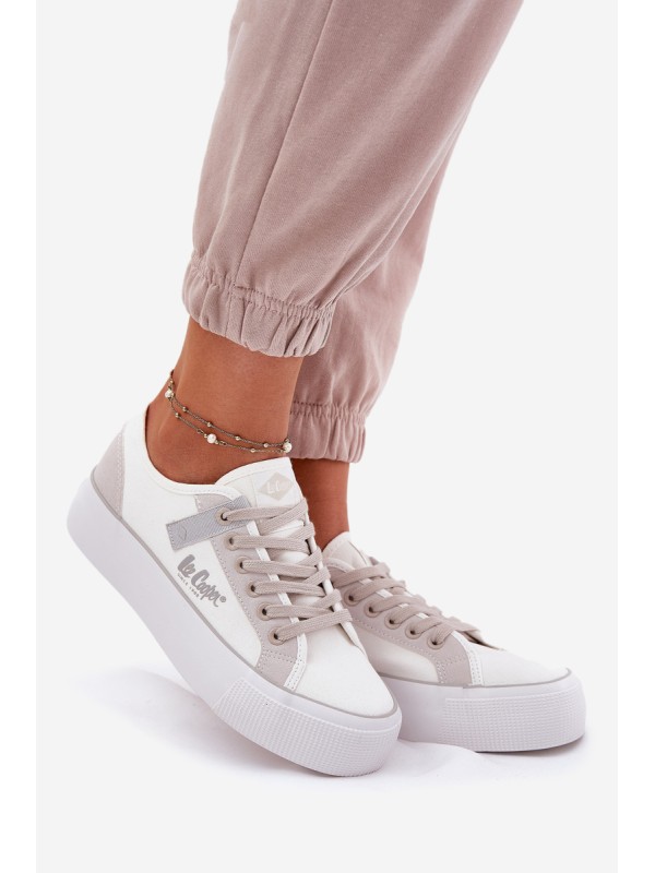 Moteriški sportbačiai ant platformos Lee Cooper LCW-25-31-3479L baltai pilki
