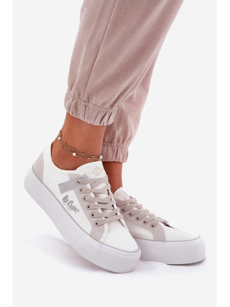 Moteriški sportbačiai ant platformos Lee Cooper LCW-25-31-3479L baltai pilki