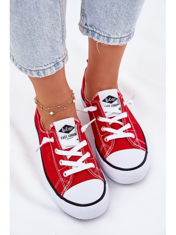 Moteriški sportbačiai su medžiaginiu padu Lee Cooper LCW-25-02-3298L raudoni