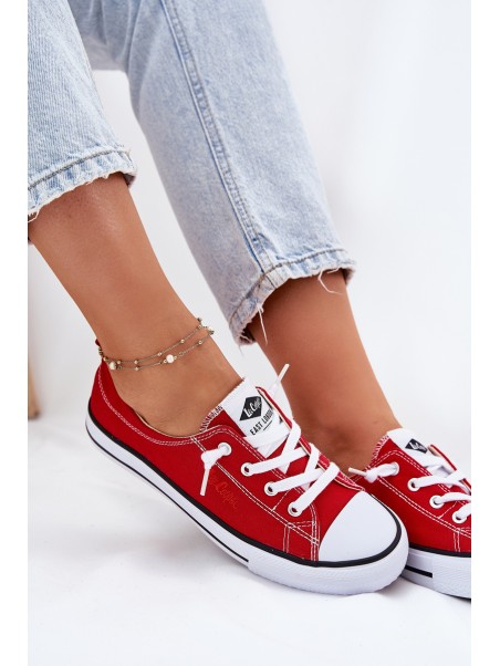 Moteriški sportbačiai su medžiaginiu padu Lee Cooper LCW-25-02-3298L raudoni