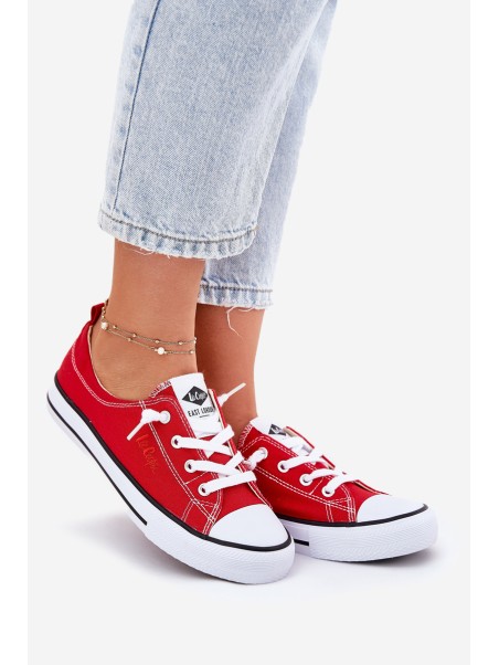 Moteriški sportbačiai su medžiaginiu padu Lee Cooper LCW-25-02-3298L raudoni