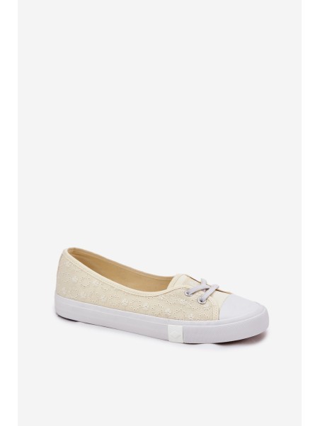 Moteriški sportbačiai su siuvinėjimu Lee Cooper LCW-25-31-3445L smėlio spalvos