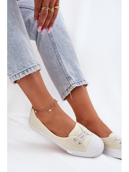Ladies Sneakers With Embroidery Lee Cooper LCW-25-31-3445L Beige