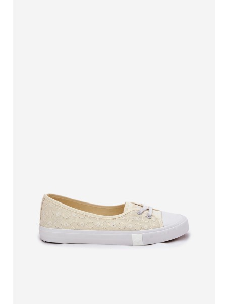 Moteriški sportbačiai su siuvinėjimu Lee Cooper LCW-25-31-3445L smėlio spalvos
