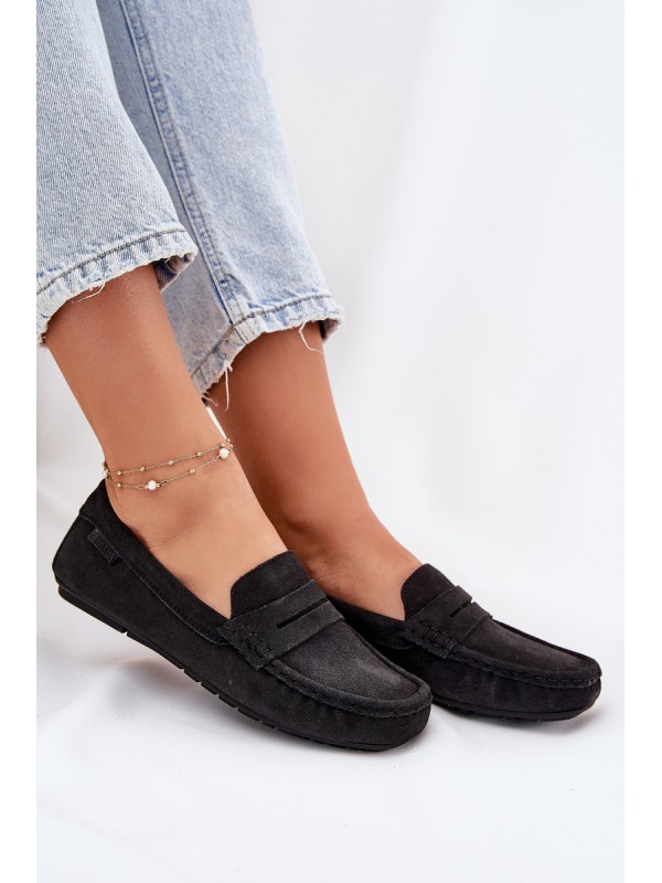 Women's Suede Loafers Big Star RR274948 Black
