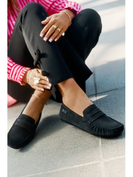 Women's Suede Loafers Big Star RR274948 Black
