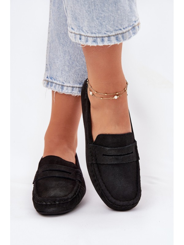 Women's Suede Loafers Big Star RR274948 Black