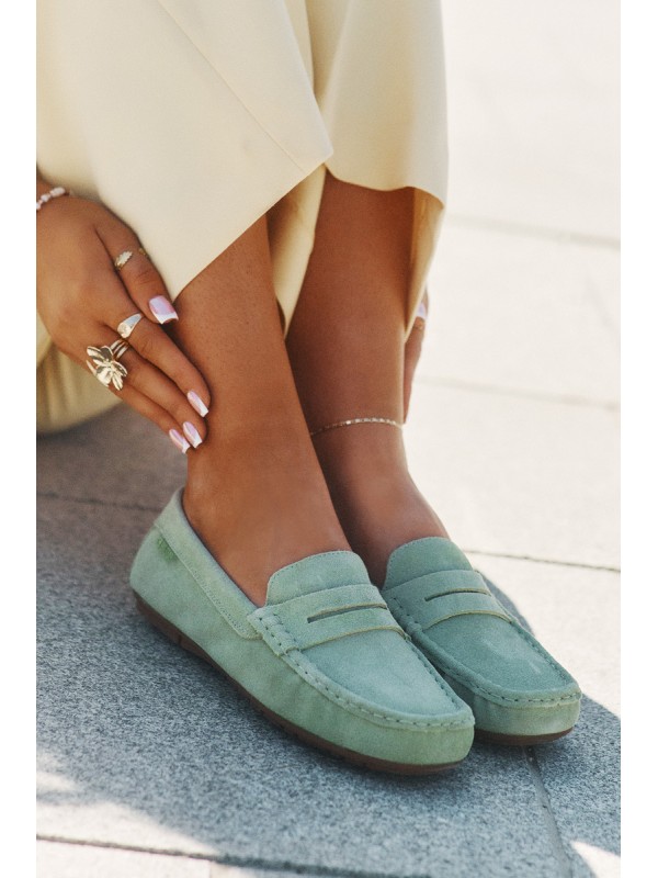Ladies Suede Moccasins Big Star RR274945 Green