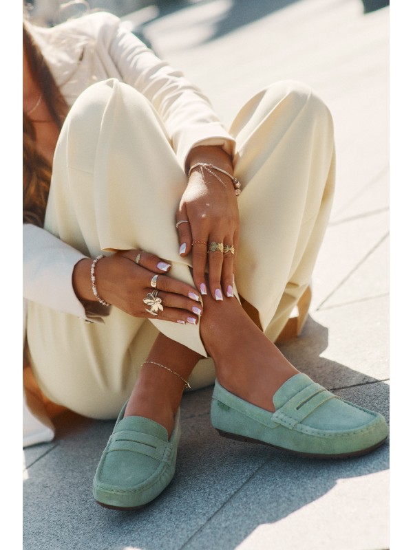 Ladies Suede Moccasins Big Star RR274945 Green