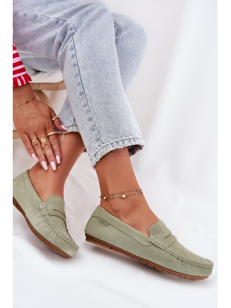 Ladies Suede Moccasins Big Star RR274945 Green