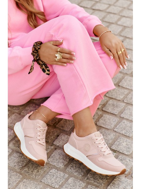 Women's Platform Sneakers Big Star RR274489 Hi-Poly System Pink