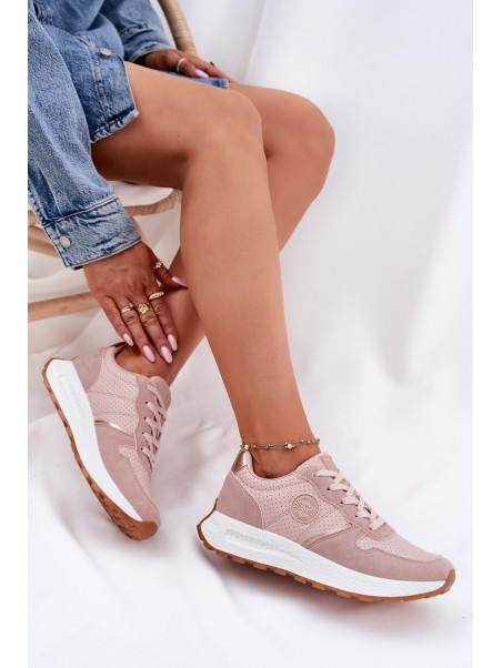 Women's Platform Sneakers Big Star RR274489 Hi-Poly System Pink