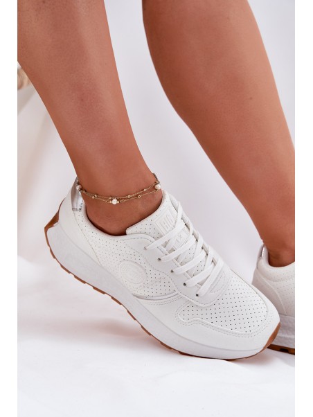 Womens Platform Sneakers Big Star RR274487 Hi-Poly System White