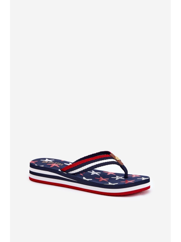 Women's wedge flip flops Big Star RR274A127 navy