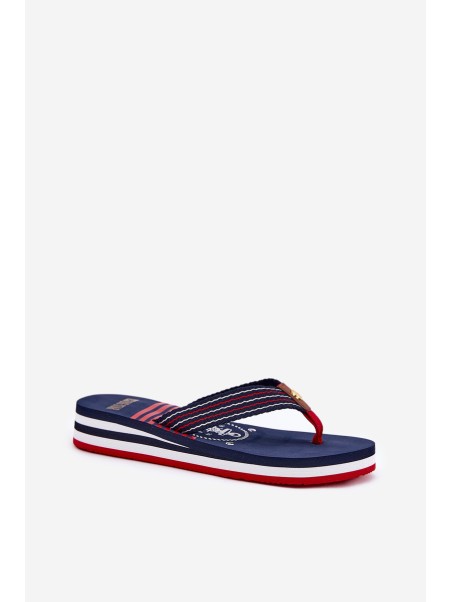 Women's Wedge Flip Flops Big Star RR274A126 Navy