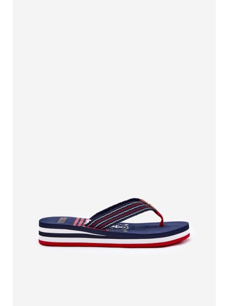 Women's Wedge Flip Flops Big Star RR274A126 Navy