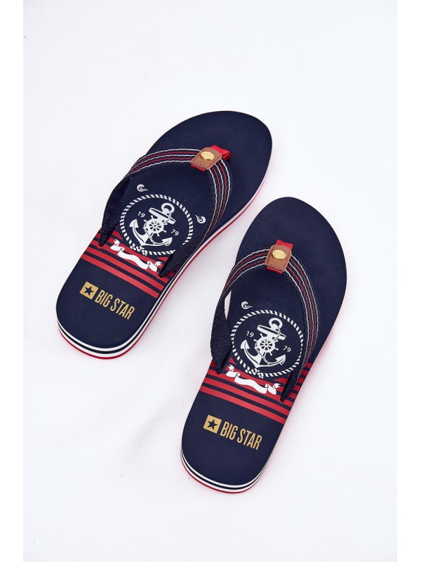 Women's Wedge Flip Flops Big Star RR274A126 Navy