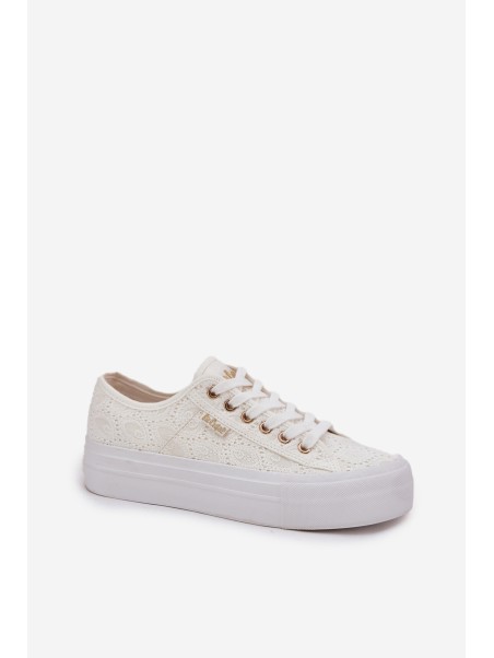 Moteriški sportbačiai su nėriniais Lee Cooper LCW-25-31-3438L balti