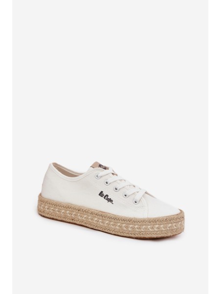 Moteriški sportbačiai su pynimo detalėmis Lee Cooper LCW-25-44-3217 balti