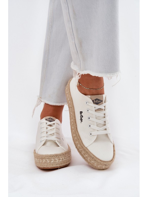 Women's Sneakers With Weaving Lee Cooper LCW-25-44-3217 White