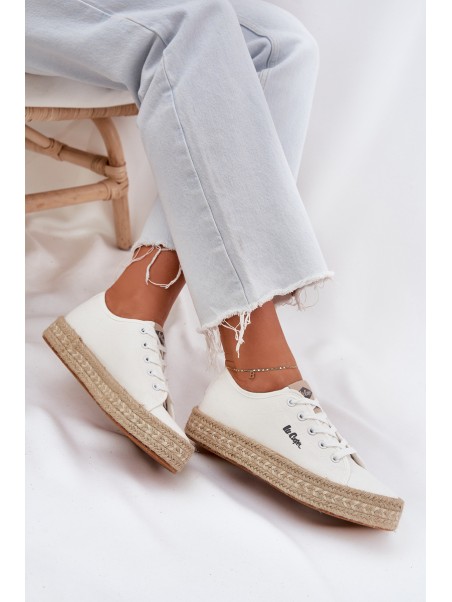 Moteriški sportbačiai su pynimo detalėmis Lee Cooper LCW-25-44-3217 balti