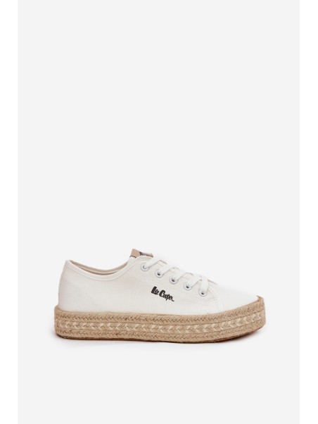Moteriški sportbačiai su pynimo detalėmis Lee Cooper LCW-25-44-3217 balti