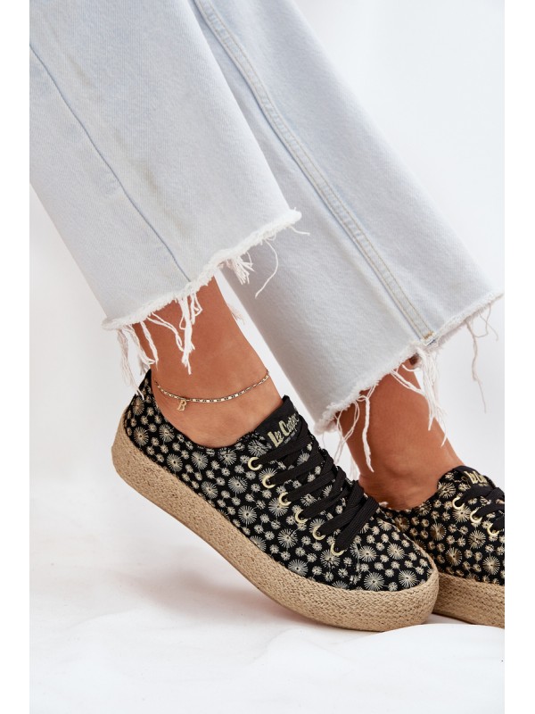 Patterned Women's Platform Sneakers With Braiding Lee Cooper LCW-25-08-3647L Black