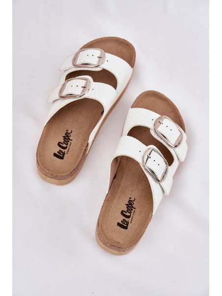 Moteriškos platforminės basutės su sagtimis Lee Cooper LCW-25-35-3496L baltos