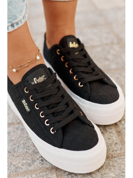 Moteriški sportbačiai su nėriniais Lee Cooper LCW-25-31-3439L juodi