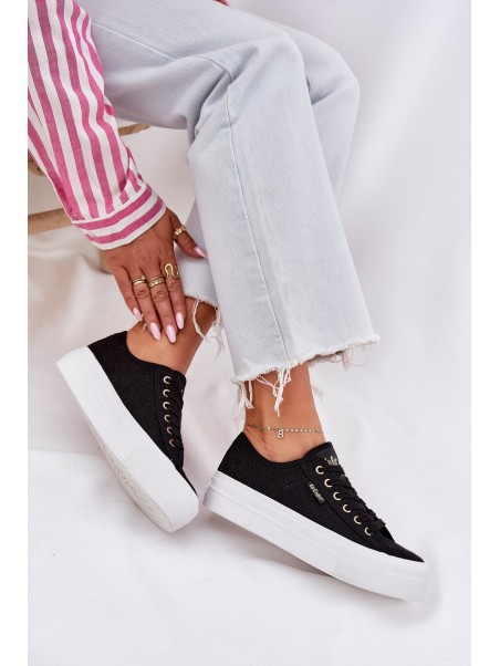 Ladies Sneakers With Lace Lee Cooper LCW-25-31-3439L Black
