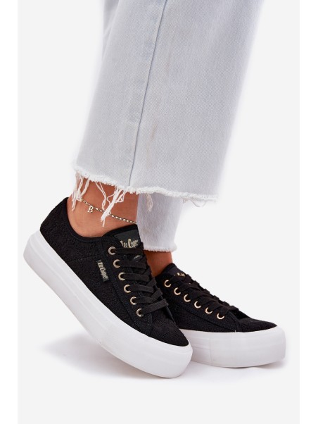 Moteriški sportbačiai su nėriniais Lee Cooper LCW-25-31-3439L juodi