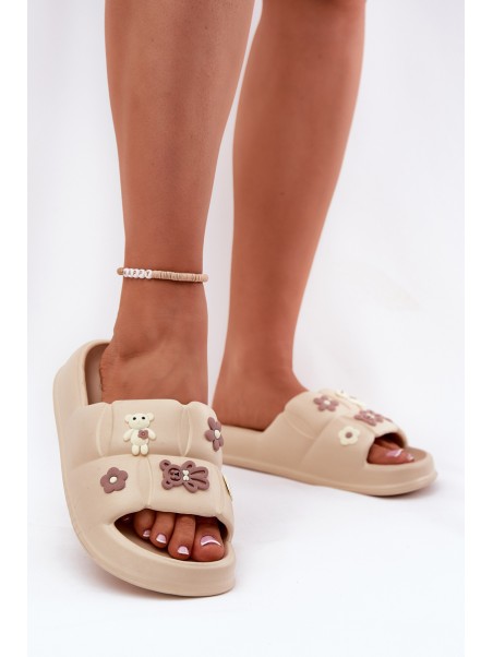 Foam Slippers With Clips Beige Redienna