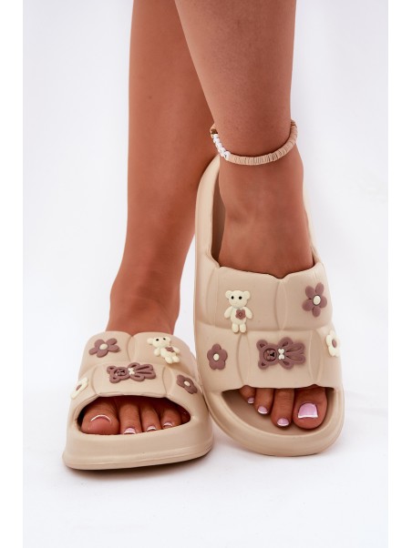 Foam Slippers With Clips Beige Redienna