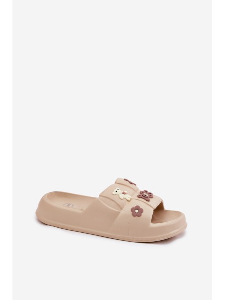 Foam Slippers With Clips Beige Redienna