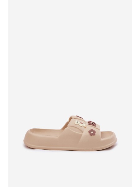 Foam Slippers With Clips Beige Redienna