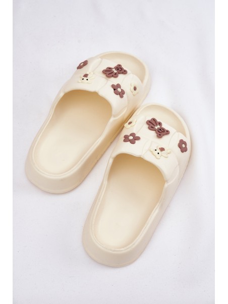 Foam Slides With Clips Ecru Redienna