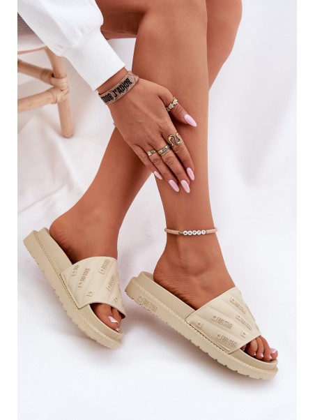 Ladies Platform Slippers Big Star RR274A542 Beige