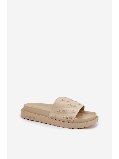 Ladies Platform Slippers Big Star RR274A542 Beige