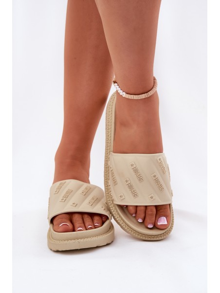 Ladies Platform Slippers Big Star RR274A542 Beige