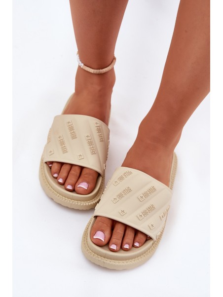 Ladies Platform Slippers Big Star RR274A542 Beige