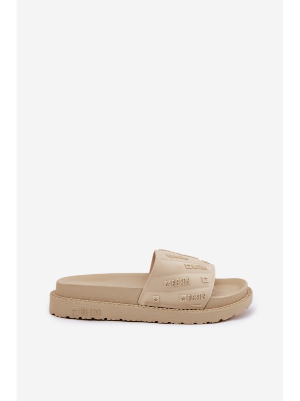 Ladies Platform Slippers Big Star RR274A542 Beige