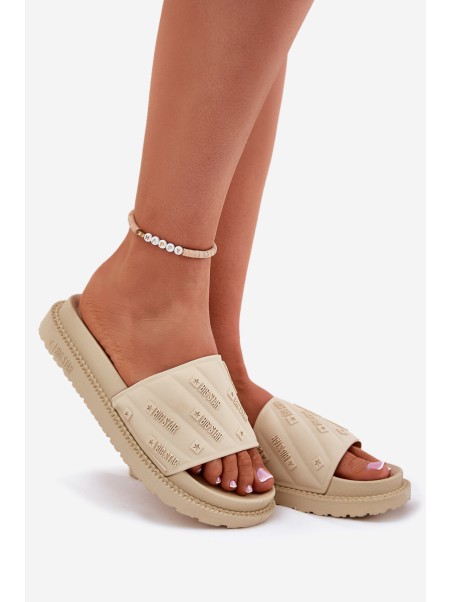 Ladies Platform Slippers Big Star RR274A542 Beige