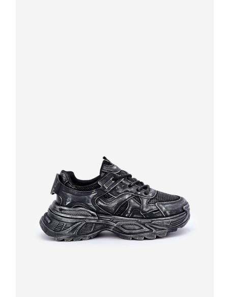 Women's Sneakers With Distress On Platform Black Seladwen